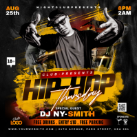 Black Neon Hip-hop Dj Party Instagram Post template