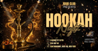 Schwarz Hookah Night Event Immagine condivisa di Facebook Template