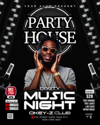 Black Neon  House Night Party Instagram Portrait template