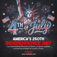 Black Neon Independence Day Celebration Instagram Post Video template