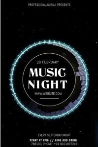 Black Neon  Jazz Night Music Concert, Poster template