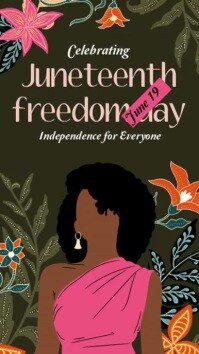 Black Neon Juneteenth Freedom Day 2026 Instagram Story template