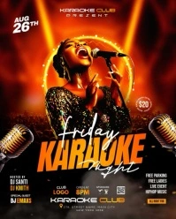 Black Neon  Karaoke And Ladies Night Party Instagram Portrait template