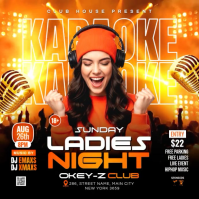 Nero Ladies Karaoke Night Kvadrat Template