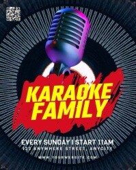 Black Neon Karaoke Family Instagram Portrait template