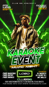 Black Neon Karaoke Music Night Instagram Story template