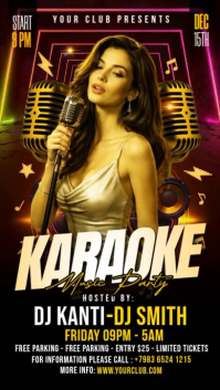 Black Karaoke Music Party Instagram Story Template