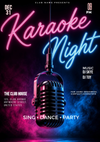Zwart Karaoke Night A3 Template