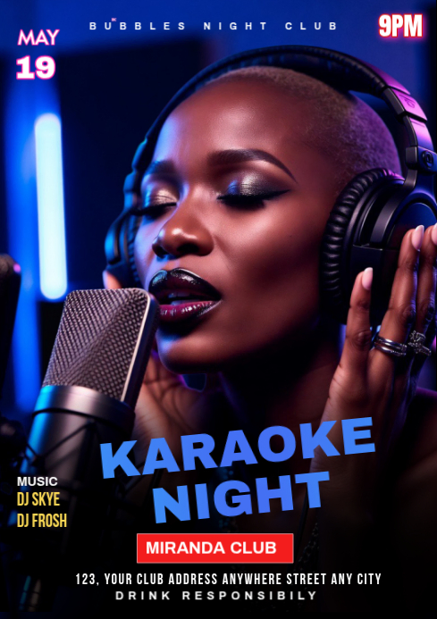 Black Karaoke Night A3 Template | PosterMyWall