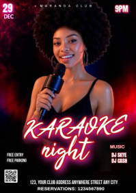 Negro Karaoke Night A3 Template