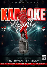 Hitam Karaoke Night A4 Template