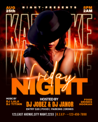 Black Neon Karaoke Night Event Instagram Portrait template