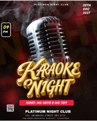 Black Karaoke Night Event Instagram Portrait Template