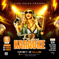Black Neon Karaoke Night Event Instagram Post Video Instagram-opslag template