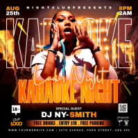 Black Neon Karaoke Night Event Instagram Post Instagram-opslag template