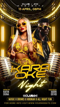 Negro Karaoke Night Event Instagram Story Template