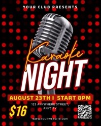 Black Neon Karaoke Night Instagram Portrait template