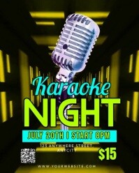 Black Neon Karaoke Night Instagram Portrait template