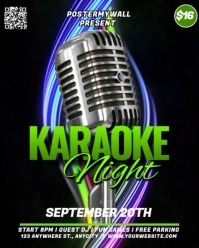 Black Neon Karaoke Night Instagram Portrait template
