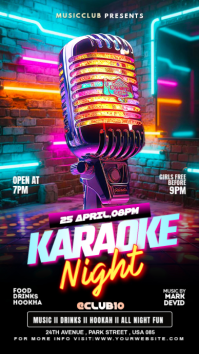 Black Neon Karaoke Night Instagram Story Instagram-verhaal template