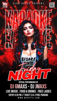 Hitam Karaoke Night Instagram-verhaal Template