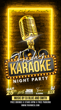 Schwarz Karaoke Night Party Instagram Story Template