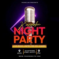 Black Neon Karaoke Night Party Pos Instagram template