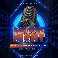 Black Neon Karaoke Night Pos Instagram template