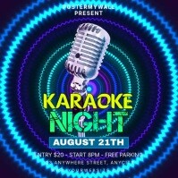 Black Neon Karaoke Night Pos Instagram Iphosti le-Instagram template