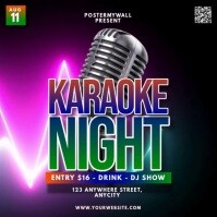 Black Neon Karaoke Night Pos Instagram template