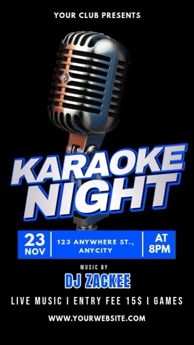Black Neon Karaoke Night Reel Instagram Template PosterMyWall Black Neon Karaoke Night Reel Instagram Template PosterMyWall
