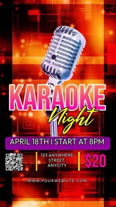 Black Neon Karaoke Night Reel Instagram template