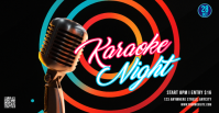 Black Neon Karaoke Night Sampul Acara Facebook template