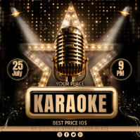 黑色 Karaoke Night Квадрат Template