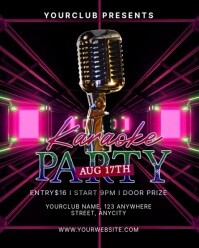 Black Neon Karaoke Party Instagram Portrait template