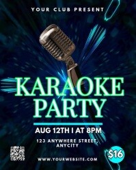 Black Neon Karaoke Party Instagram Portrait template