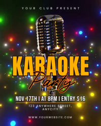 Black Neon Karaoke Party Instagram Portrait template