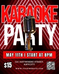 Black Neon Karaoke Party Instagram Portrait template