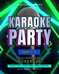 Black Neon Karaoke Party Instagram Portrait template