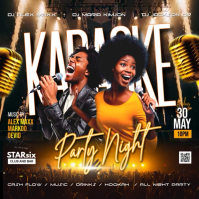 Black Neon Karaoke Party Instagram Post Video template