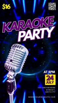 Black Neon Karaoke Party Instagram Reel template
