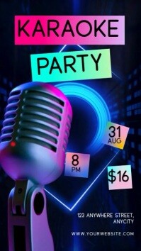 Black Neon Karaoke Party Instagram Story template