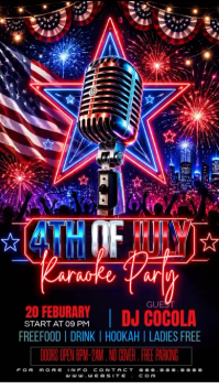 Black Neon Karaoke Party Instagram Story Video template