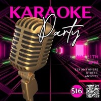 Black Neon Karaoke Party Pos Instagram template