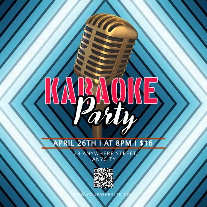 Black Neon Karaoke Party Pos Instagram template