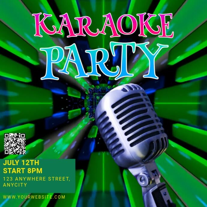 Black Neon Karaoke Party Pos Instagram template