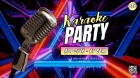 Black Neon Karaoke Party Pos Twitter template