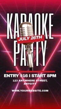Black Neon Karaoke Party Reel Instagram template