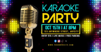 Black Neon Karaoke Party Sampul Acara Facebook template