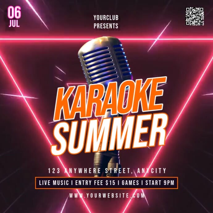 Black Neon Karaoke Summer Pos Instagram Iphosti le-Instagram template